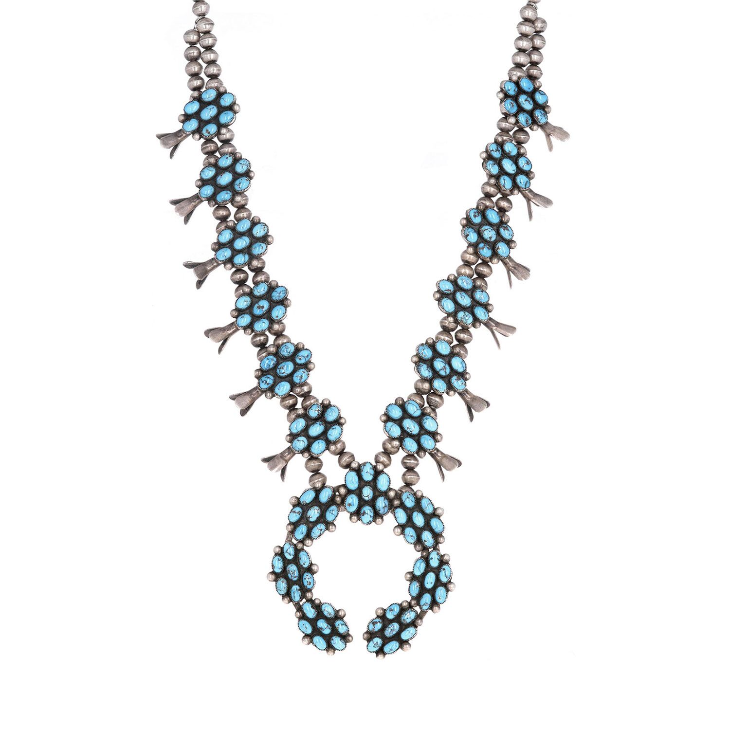 Spider Web Turquoise Squash Blossom Necklace – AG47Trading