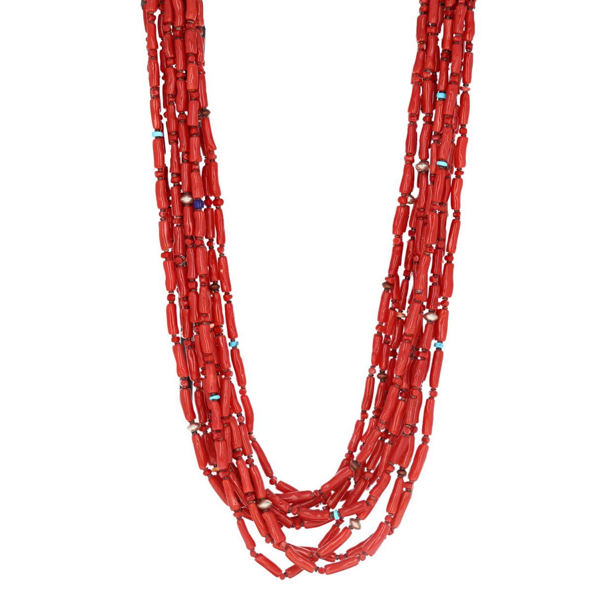 Native American Jewelry Coral Necklace C4563 - Adobe Gallery, Santa Fe